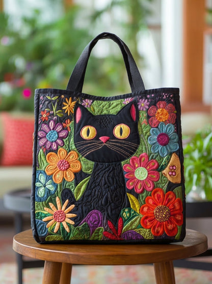 Bolso Artesanal Acolchado “Gato Negro Encantado”