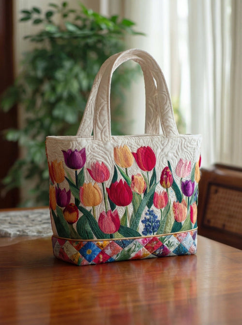 Bolso Artesanal Acolchado "Tulipán"