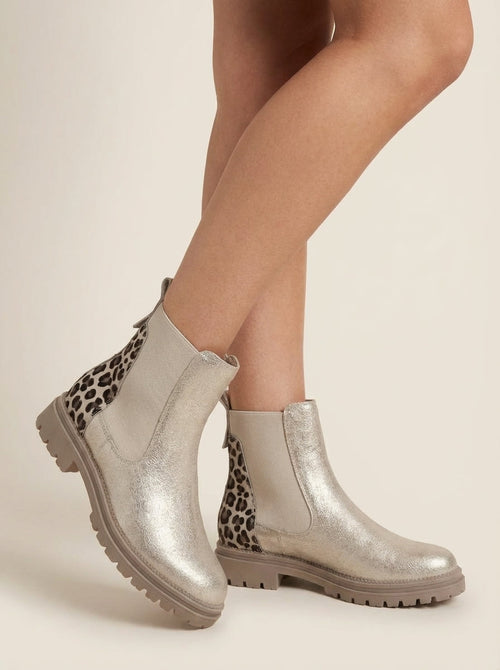 Chelsea Botas Doradas - Detalle Leopardo