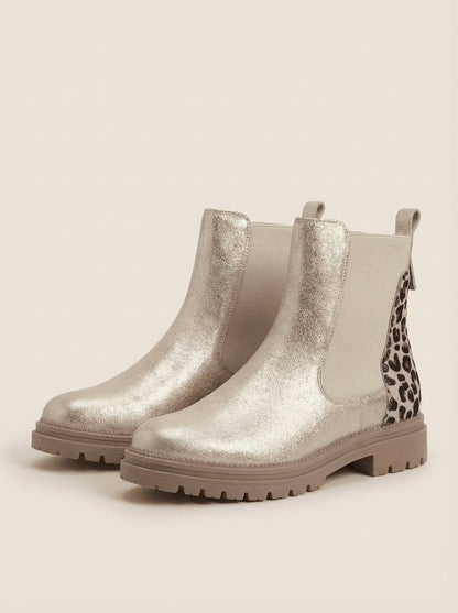 Chelsea Botas Doradas - Detalle Leopardo