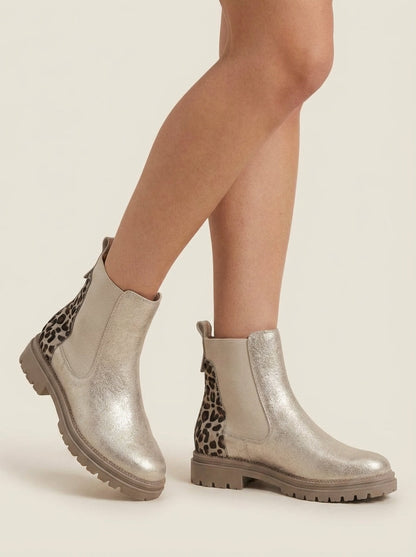 Chelsea Botas Doradas - Detalle Leopardo