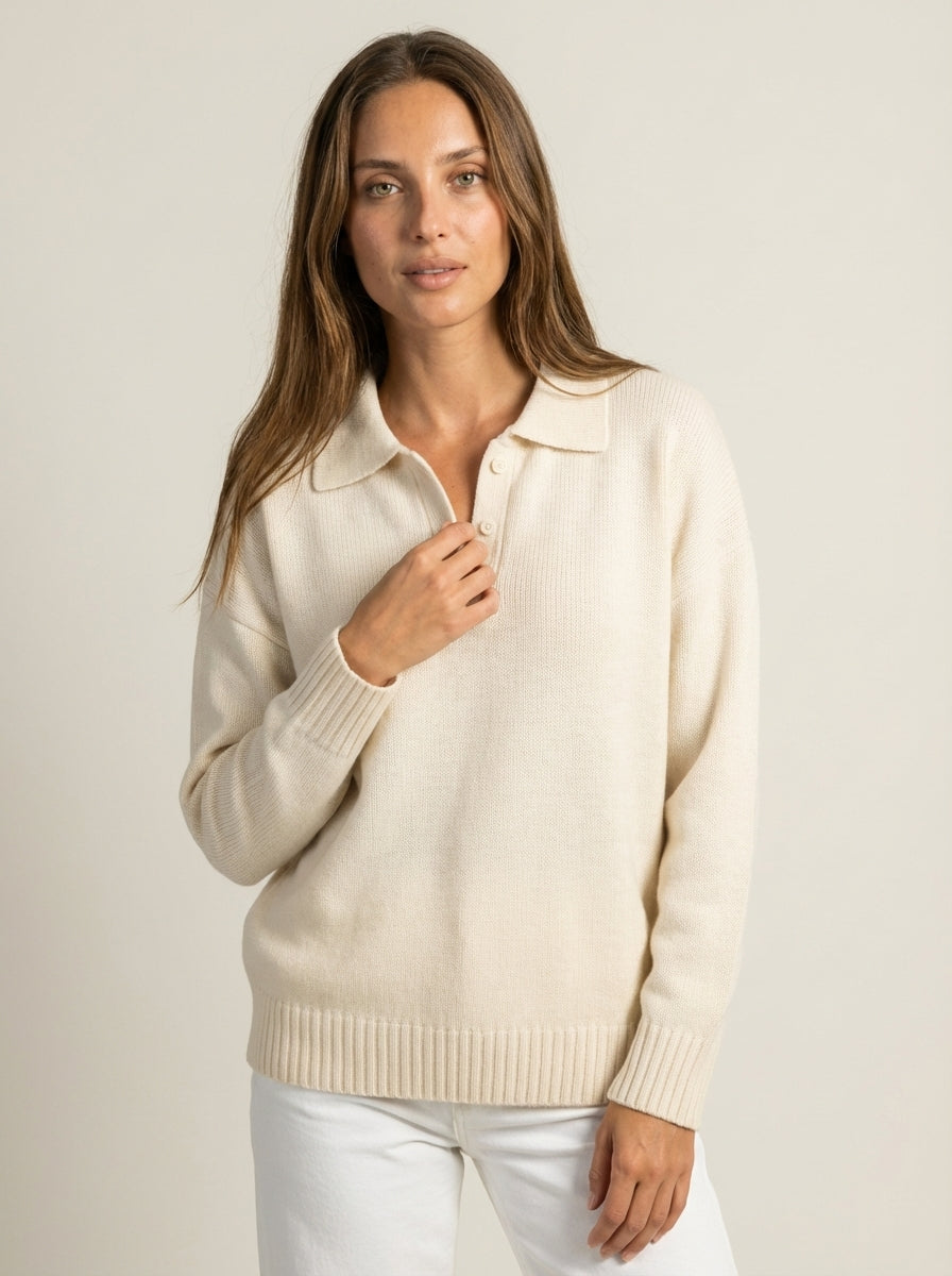 Laura - Jersey de Punto con Cuello Elegante