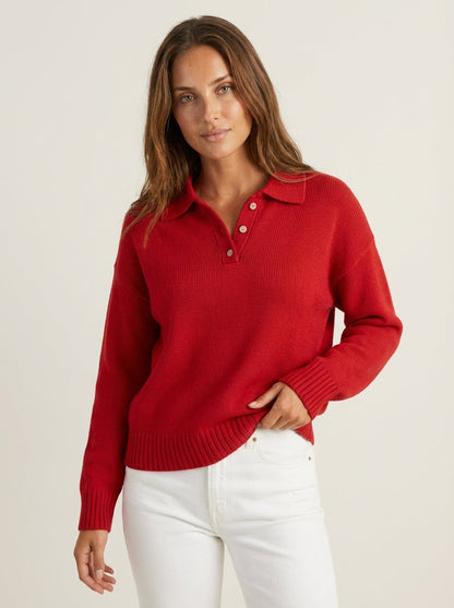 Laura - Jersey de Punto con Cuello Elegante