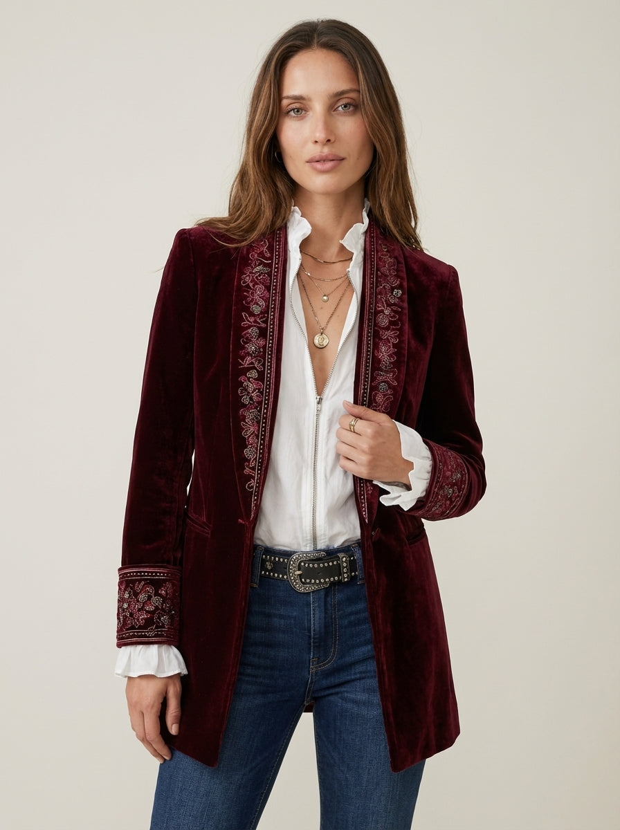 Nuria - Chaqueta Elegante de Terciopelo