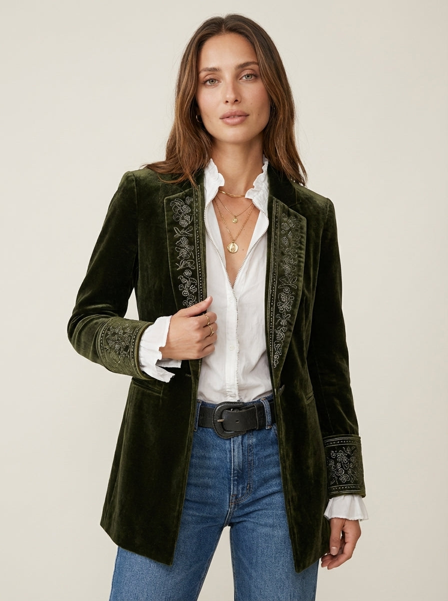 Nuria - Chaqueta Elegante de Terciopelo