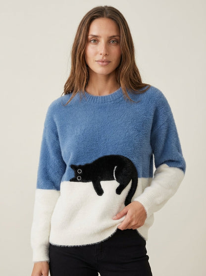 Luna - Sudadera para Mujer con Gráfico de Gato