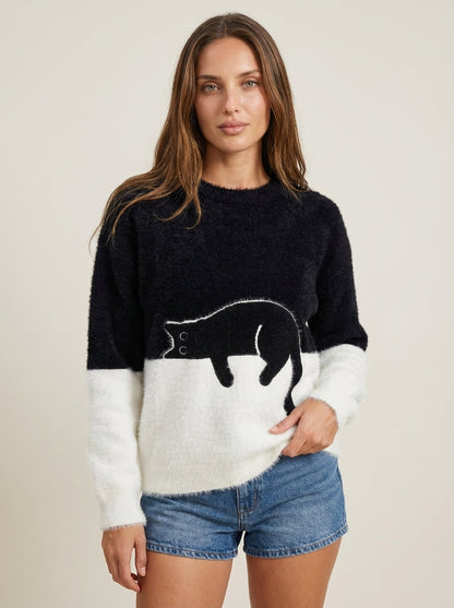 Luna - Sudadera para Mujer con Gráfico de Gato