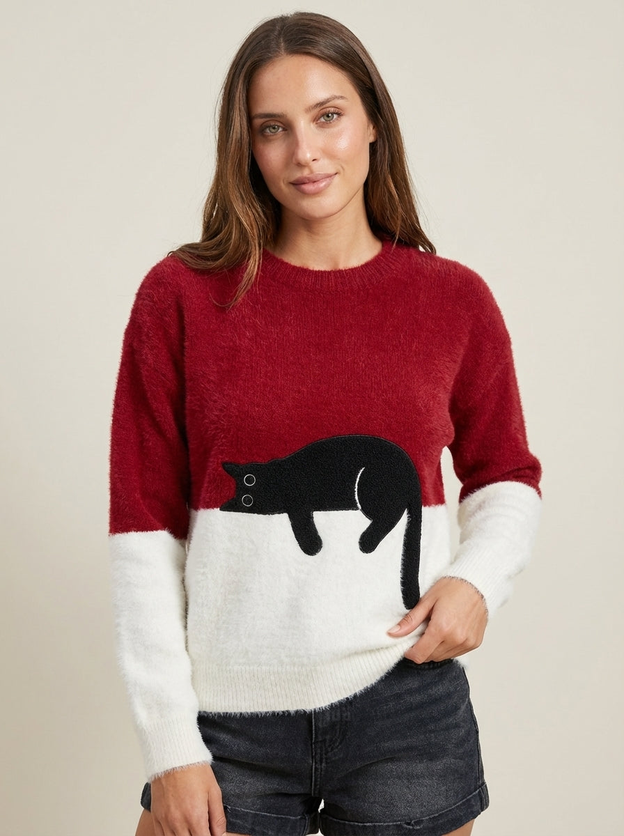 Luna - Sudadera para Mujer con Gráfico de Gato