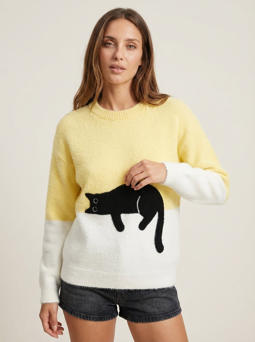 Luna - Sudadera para Mujer con Gráfico de Gato