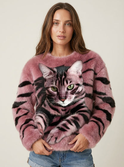 Isabel - Jersey Cálido con Estampado de Gato