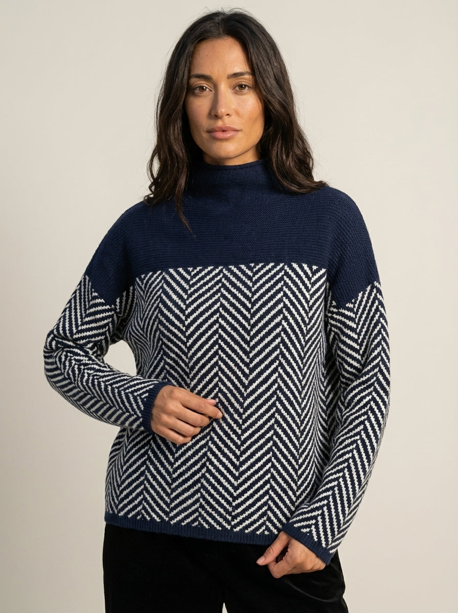 Nora - Jersey Elegante de Cuello Alto