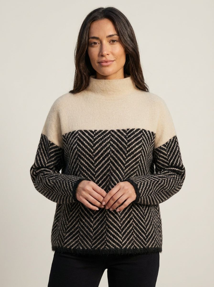 Nora - Jersey Elegante de Cuello Alto