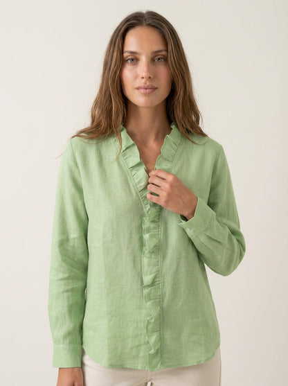 Indie - Blusa con Volantes y Cuello en V