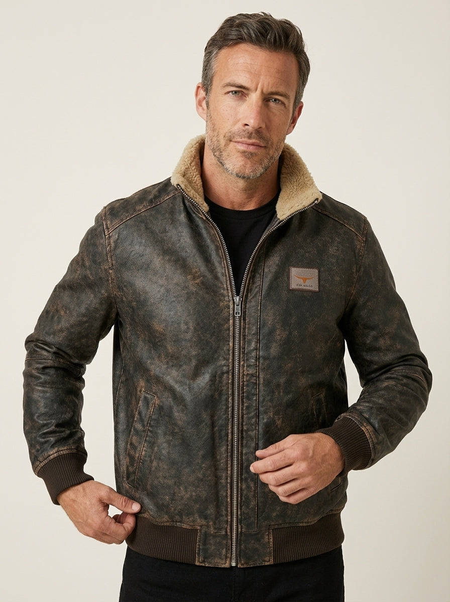 Riccardo - Chaqueta de Invierno Efecto Cuero