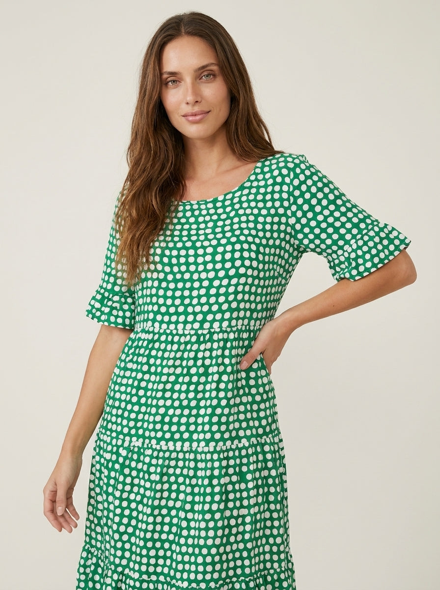 Zara - Vestido Midi de Manga Corta