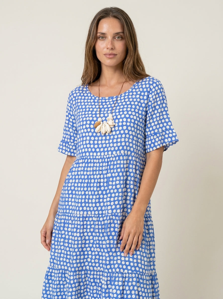 Zara - Vestido Midi de Manga Corta