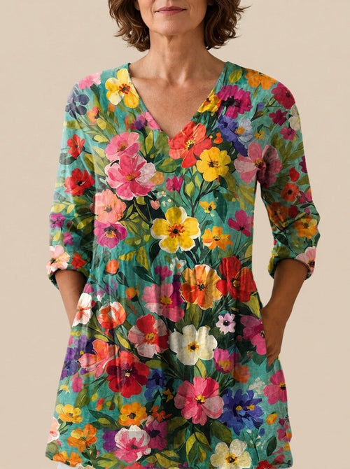 María - Blusa Larga con Estampado Llamativo