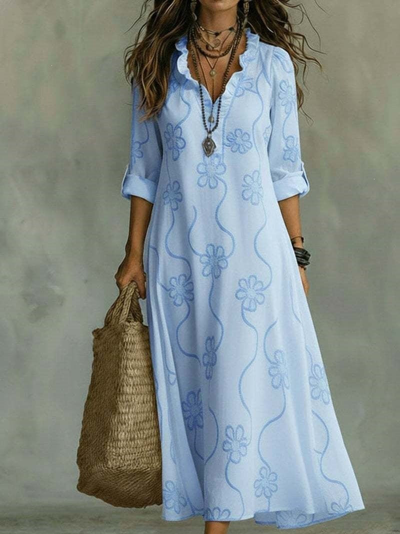Floral Print Long Sleeve Dress