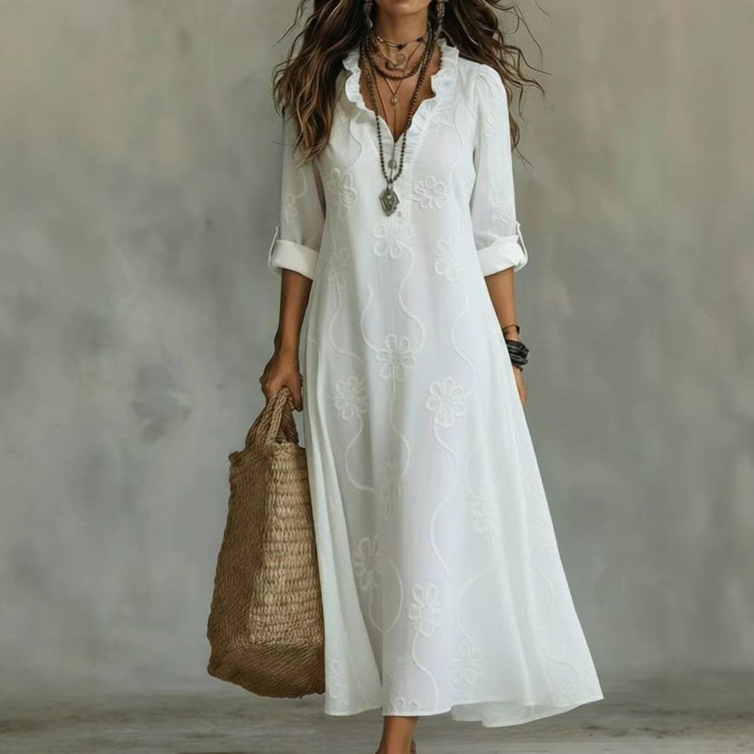 Floral Print Long Sleeve Dress