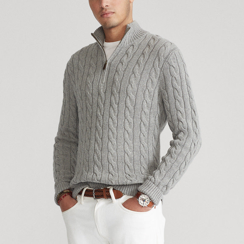 Mens Half Turtleneck Cotton Sweater