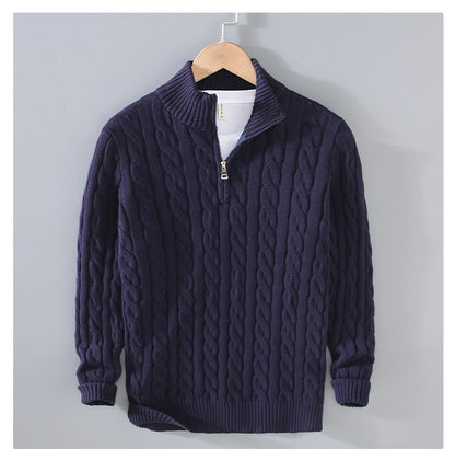 Mens Half Turtleneck Cotton Sweater