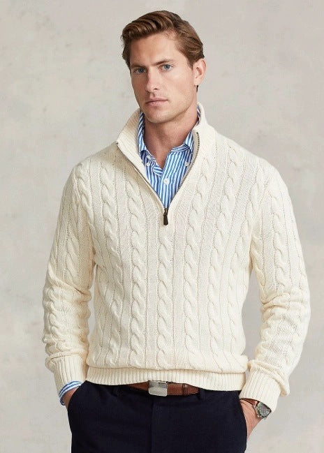 Mens Half Turtleneck Cotton Sweater