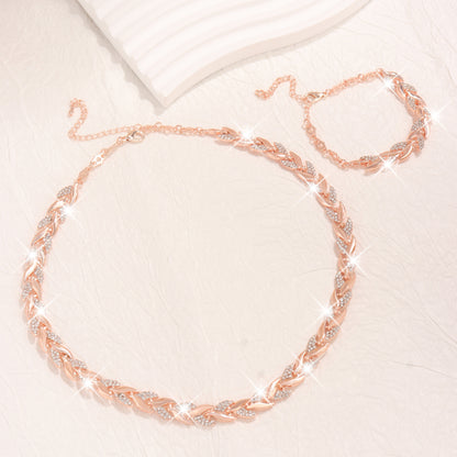 Willow Leaf Diamond Jewelry Set