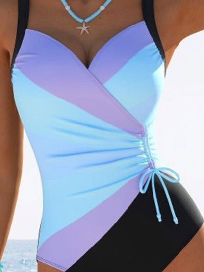 Womens One Piece Swimsuit Striped Print