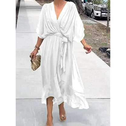Elegant Bat Sleeve Long Dress
