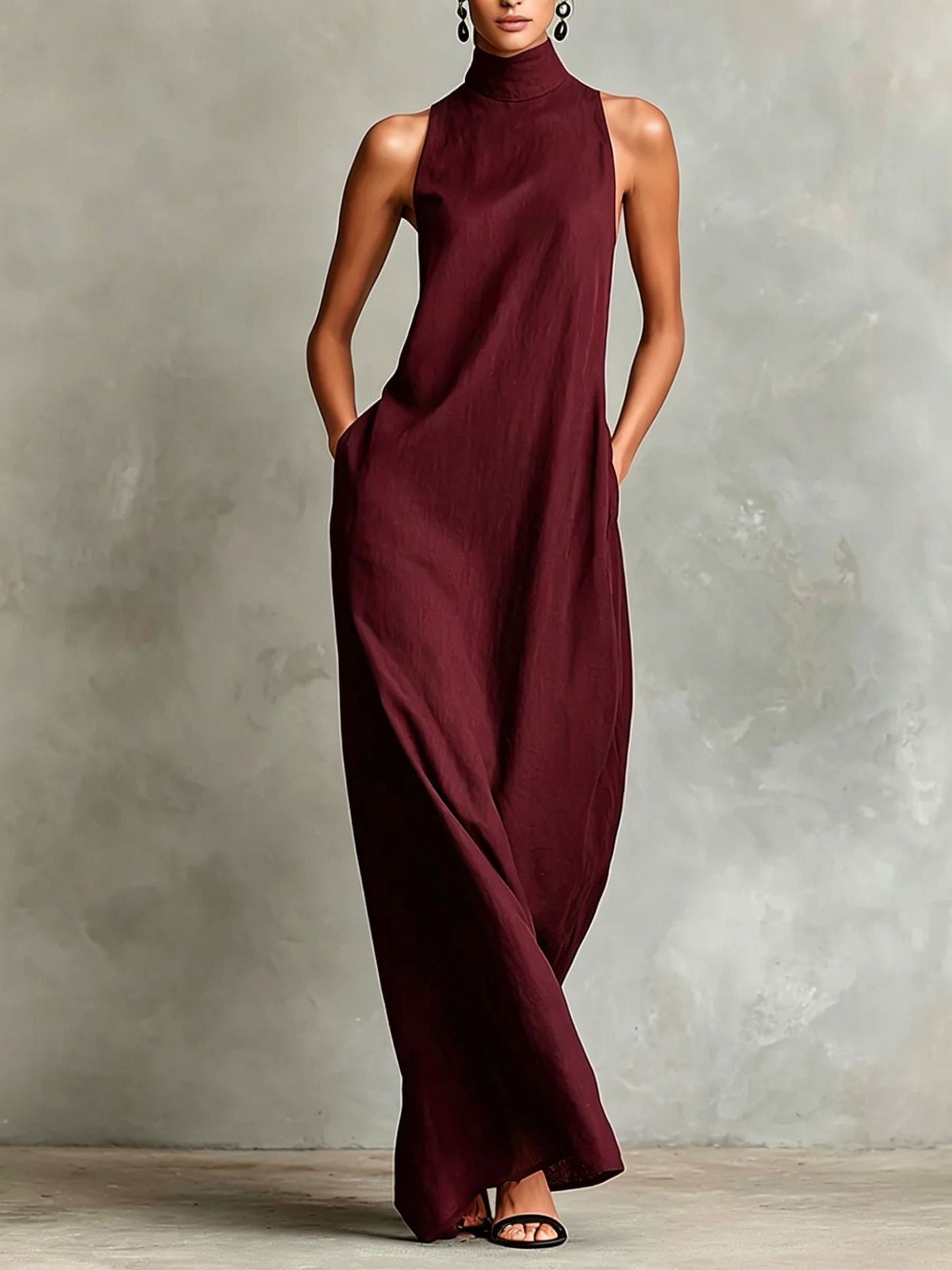 Vestido largo negro minimalista