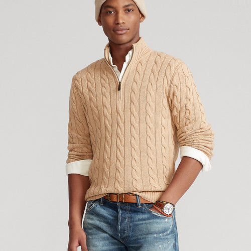 Mens Half Turtleneck Cotton Sweater