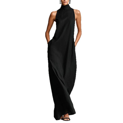 Vestido largo negro minimalista