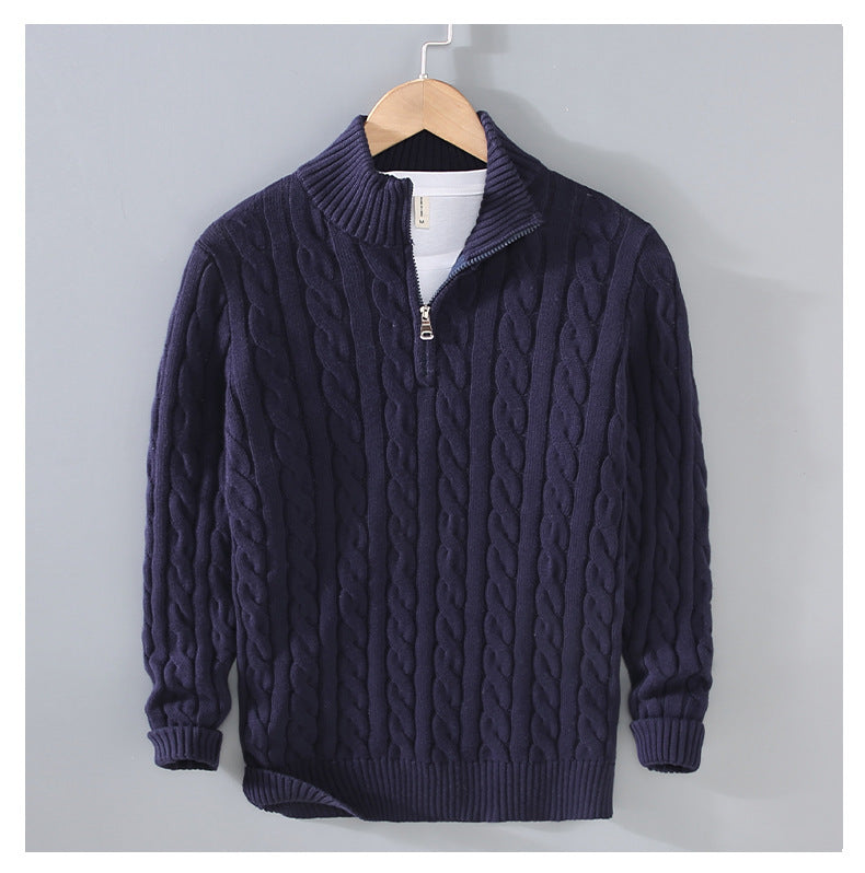 Mens Half Turtleneck Cotton Sweater