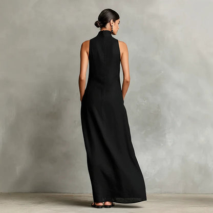 Vestido largo negro minimalista