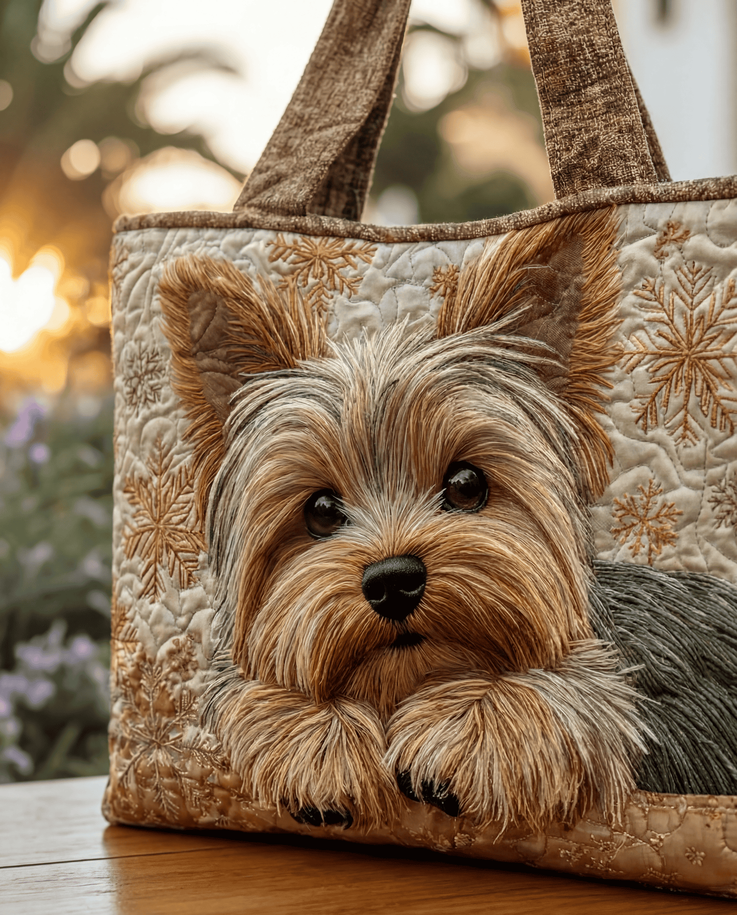 Bolso Artesanal Acolchado “Yorkie Brillante”