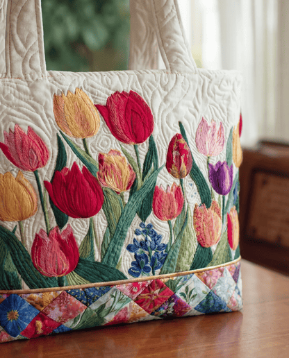 Bolso Artesanal Acolchado "Tulipán"