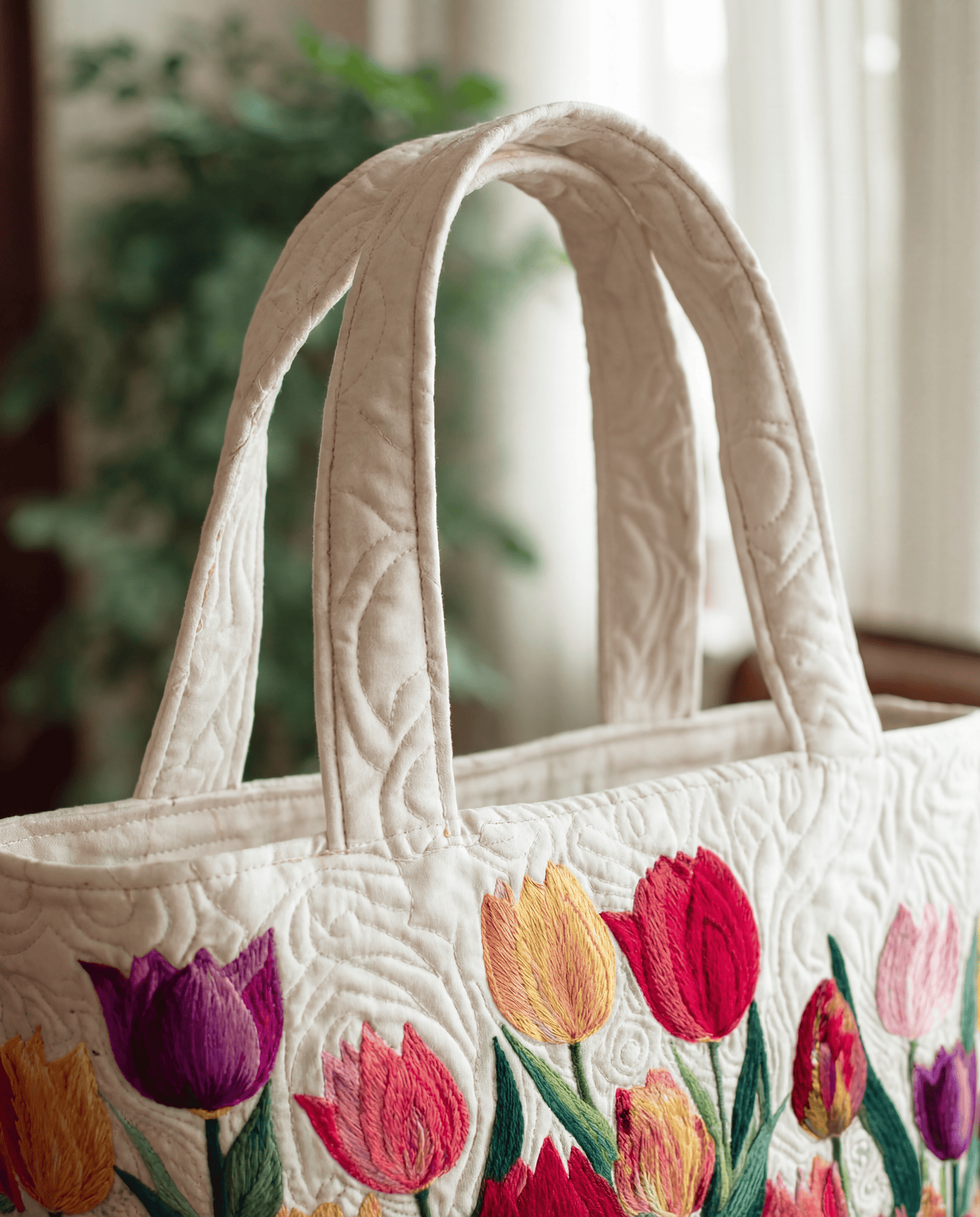 Bolso Artesanal Acolchado "Tulipán"