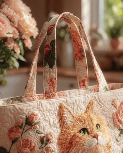 Bolso Artesanal “Gato con Rosas”