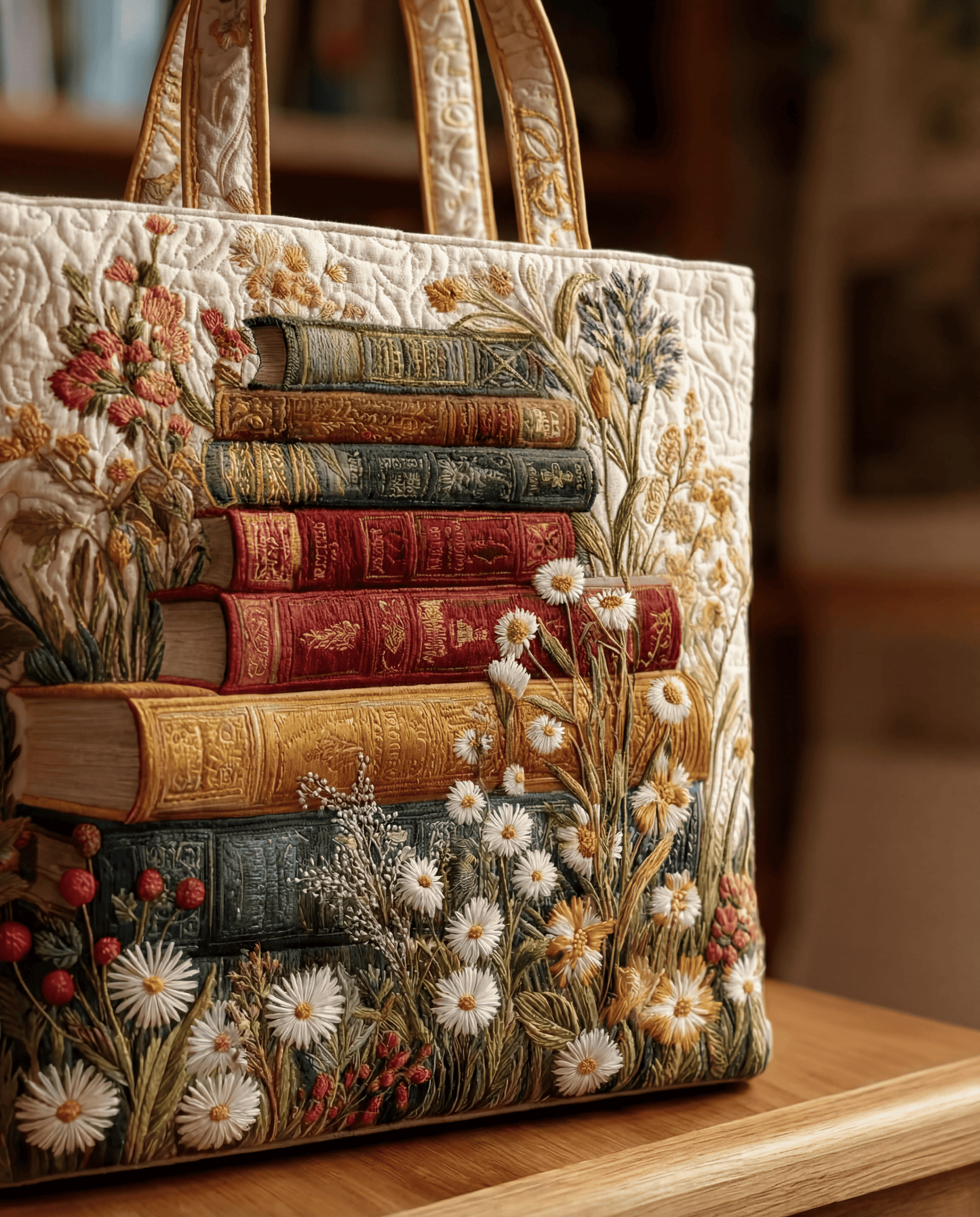 Bolso Artesanal Acolchado "Motivo Floral"