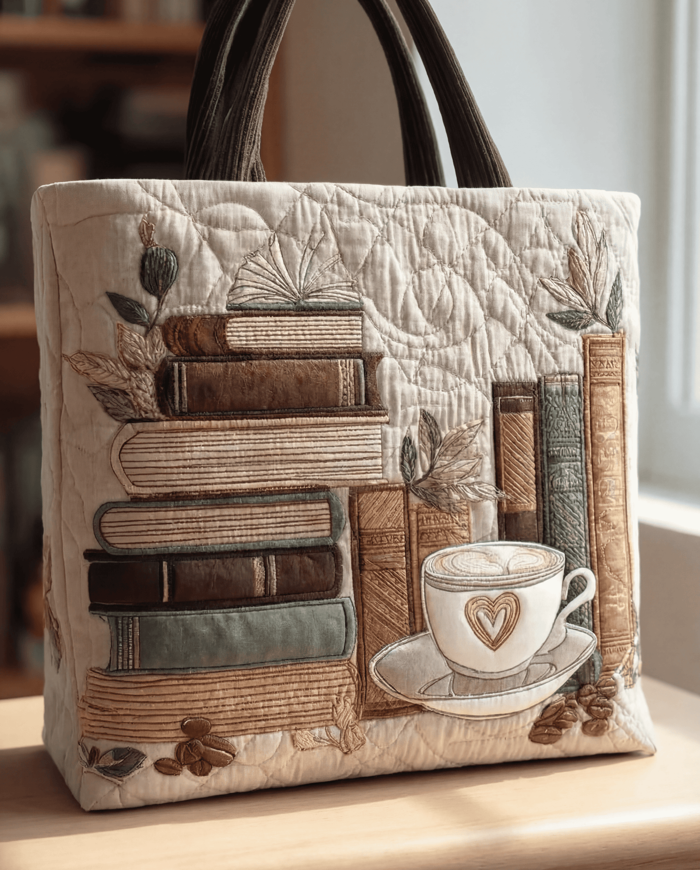 Bolso Artesanal Acolchado "Capítulo Café"
