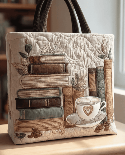 Bolso Artesanal Acolchado "Capítulo Café"