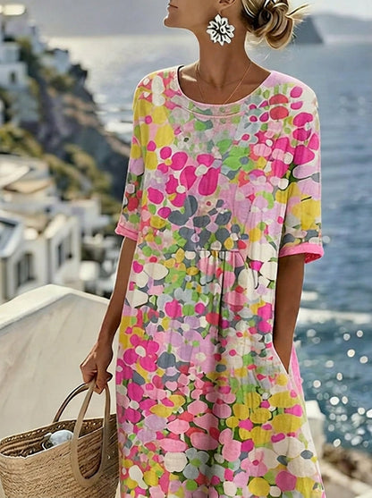 Elena - Vestido Midi Floral Suelto y Ligero