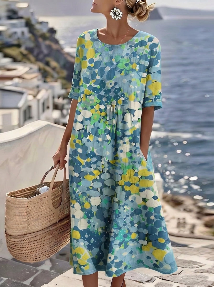 Elena - Vestido Midi Floral Suelto y Ligero
