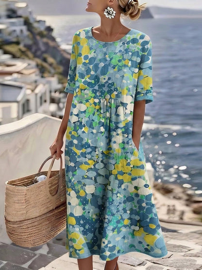 Elena - Vestido Midi Floral Suelto y Ligero