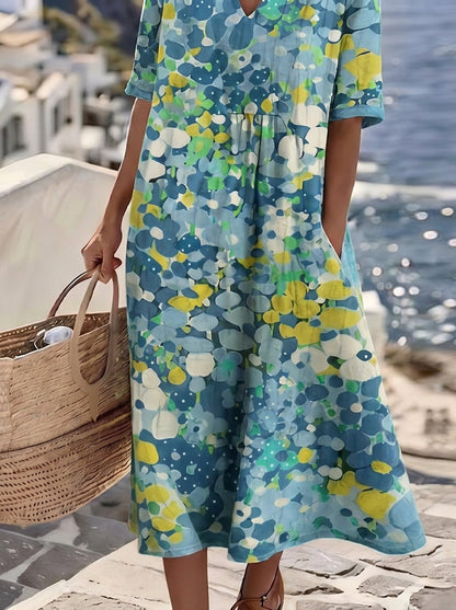 Elena - Vestido Midi Floral Suelto y Ligero