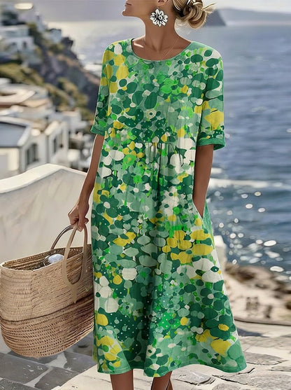 Elena - Vestido Midi Floral Suelto y Ligero