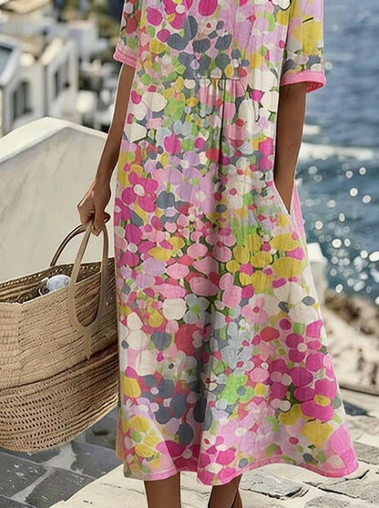 Elena - Vestido Midi Floral Suelto y Ligero