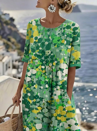 Elena - Vestido Midi Floral Suelto y Ligero