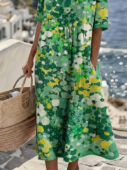 Elena - Vestido Midi Floral Suelto y Ligero