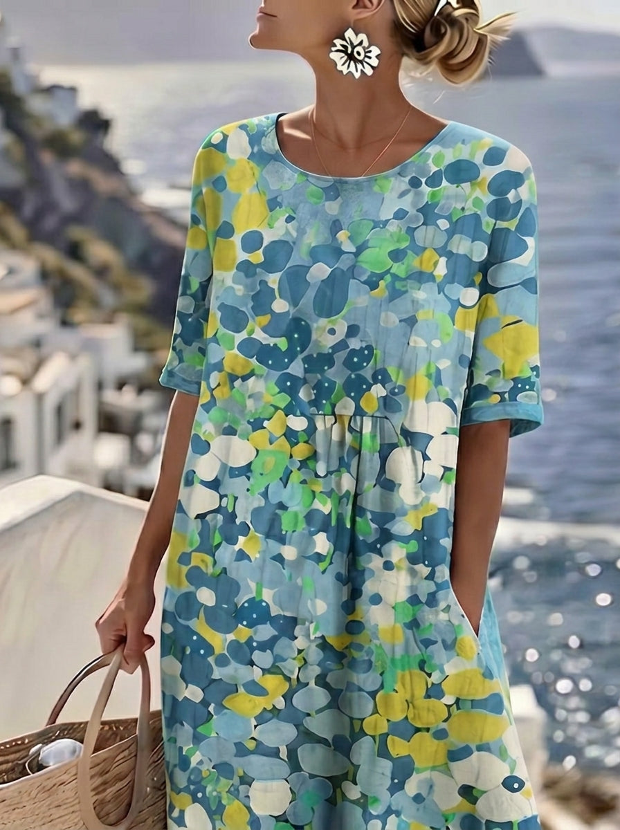 Elena - Vestido Midi Floral Suelto y Ligero